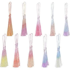 Giantree 20PCS Mini Tassels for Crafts Bookmark Tassels for Crafts, 10 Colors Tassel with Cord Loops Handmade Craft, 14cm/5.5-Inch Small Tassel for Bookmarks DIY Craft Keychain Jewelry Making(B)