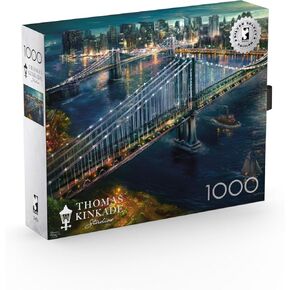 Buffalo Games - Silver Select - Thomas Kinkade - Moonlight Over Manhattan - 1000 Piece Jigsaw Puzzle for Adults -Challenging Puzzle Perfect for Game Nights - Finished Size is 26.75 x 19.75