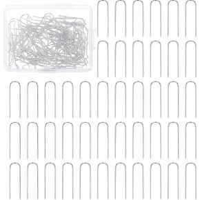 100 PCS U-Shaped Stainless Steel Sewing Pins, 0.9 Inch Long Fork Multipurpose Straight Blocking Pins for Sewing, Jewelry Display, Home Decor (Silver)