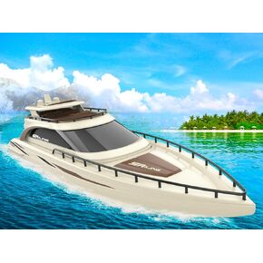 POCO DIVO Luxury Modern Yacht, 1/28 RC Boat, 2.4Ghz Radio Remote Control 15" Sailing Cruise, Pool Lake Pond Dual Motors 15kmph Speed Ship, Deluxe Gifts Adults Water Fun Voyage