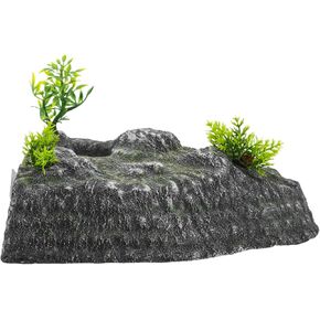 BESPORTBLE Turtle Basking Platform with Climbing and Floating Island Realistic Rock Habitat Decoration for Reptiles Aquariums Tortoise Resting Area for Pet Tanks