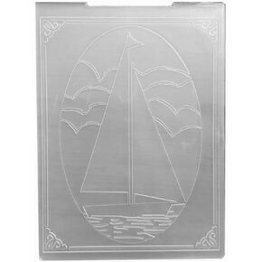 Arbuya Boat Sailing Plastic Embossing Folder for Scrapbook DIY Album Card Tool Plastic Template Folders-AFD156