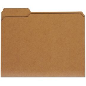 Universal UNV16133EE Reinforced Kraft 1/3-Cut Assorted Top Tab File Folders - Letter Size, Brown (100/Box)