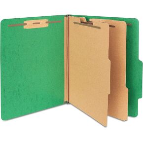 Staples Moisture Resistant Classification Folder, 2-Dividers, 2.5-inch Expansion, Letter Size, Green, 20/Carton (ST614621-CCVS)