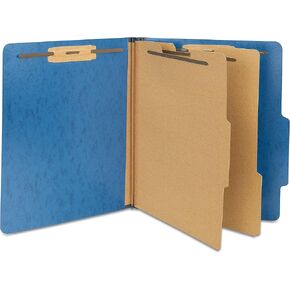 Staples Moisture Resistant Classification Folder, 2-Dividers, 2.5-inch Expansion, Letter Size, Dark Blue, 20/Carton (ST614620-CCVS)