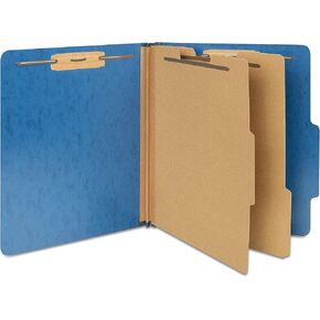 Staples Moisture Resistant Classification Folder, 2-Dividers, 2.5-inch Expansion, Letter Size, Dark Blue, 20/Carton (ST614641-CCVS)