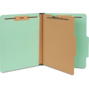 Staples Pressboard Classification Folder, 1-Divider, 1.75-inch Expansion, Letter Size, Light Green, 40/Carton (ST614430/6144VS)