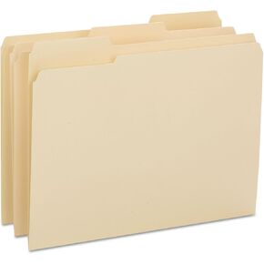 Smead 10434 Reinforced Tab Manila File Folder 1/3 Cut Top Tab Letter 100/Box