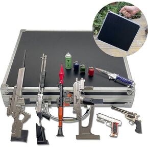 crafthand Game Resident Weapon Suitcase Set 11 in 1 Metal Various Weapon Limited Edition Collection Cosplay Prop Desktop Decoration