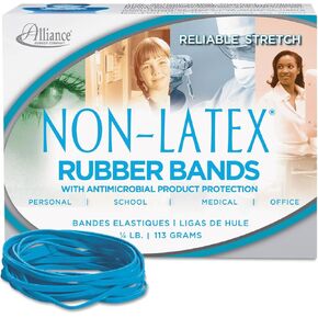 Alliance 42339 Antimicrobial Non-Latex Rubber Bands, Sz. 33, 3-1/2 x 1/8, .25lb Box