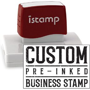 Custom pre-Inked Business Stamp with Personalize Text and Logo Signature or Artwork