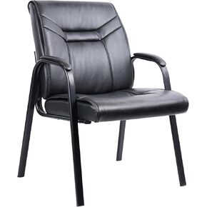 CLATINA Heavy Duty Big & Tall Guest Chair 400lb Leather Reception Chairs with Padded Arm Rest Extra Wide Backrest Seat Cushion Side Chair for Office Home Conference Waiting Room and Meeting, Set of 2… in Saudi Arabia
