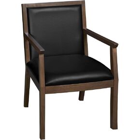 Regent WallGuard Guest & Reception Waiting Room Wood Side Chair - Noble Oak/Navy Blue Vinyl
