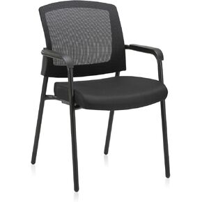 CLATINA Stacking Chairs, Stackable Waiting Room Chair No Wheels with Armrest and Lumber Support, Ergonomic Mesh Office Arm Chair Reception Guest Chairs for Home Conference Lobby Church School, Grey in Kuwait