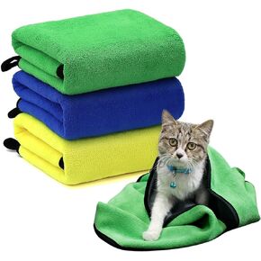 pawstrip 3 Pcs Dog Bath Towel Super Absorbent Puppy Drying Towel Microfiber Pet Grooming Towels for Medium Small Dogs Quick Dry Doggy Blanket, 24''x12'' in Kuwait