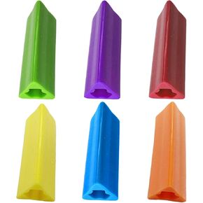 6 PCS Triangle Pencil Grips, Pencil Grips for Kids Handwriting, Pencil Grips for Adults, Assorted Bright Colors, 1.73-Inch Long