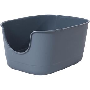 SpaceTime Extra Large Litter Box with High Sides,24.2" Lx16.3 Wx12.9 H XL Multi Cat Litter Pan for Kitty,Cat Boxes for Indoor Cats,Jumbo Litter Boxes for Big Cats,Anti-Splashing,Easy to Clean (Grey)