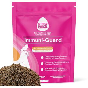Immuni-Guard 1.5 lb - Chicken Preventative Care & Stress Guard- Chick & Adult Bird Health- Essential Oils Oregano & Garlic- Poultry Feed Supplement- Probiotics & Prebiotics (62 Servings)