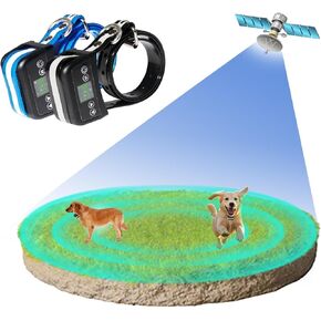 Dog Wireless Fence GPS Electric Dog Fence Containment System, Adjustable Control Range Warning Strength, Wireless Charging Wireless GPS Dog Fence, Fully Sealed Waterproof Collar Receiver