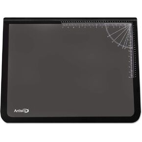 Logo Pad Desktop Organizer with Clear Overlay, 24 x 19, Black