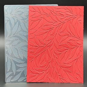 Plastic Embossing Folder A6 Size Leaves Printed Pattern Paper Crafts Plastic Textured Impressions for Card Making Scrapbooking