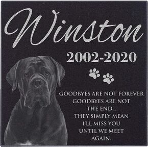 Lara Laser Works Pet Memorial Gifts, Personalized Dog Memorial Stone with Photo - 6x6 Small - Pet Loss Gifts, Dog Headstone Sympathy Gifts, Dog Remembrance, Engraved Granite Pet Grave Markers