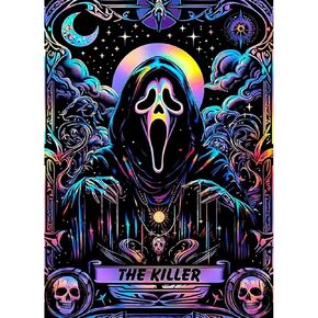 KTHOFCY 5D DIY Diamond Painting Kits for Adults, Halloween Skull Moon Star Full Drill Embroidery Cross Stitch Crystal Rhinestone Paintings Pictures Arts Wall Decor Painting Dots Kits 11.8X15.7 inch