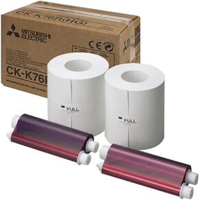 Mitsubishi CK-K76RHG 6" Paper & Ink Set for CP-K60DW-S Photo Printer, 4x6" 640 Prints/Roll