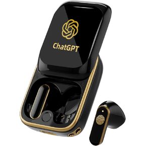AI Translation Earbuds Real Time,Video Call Translator Powered by ChatGPT,LCD Touch Screen Translator for 164 Languages & Accents,Audifonos Traductores Inglés Español,Translation Device,Black