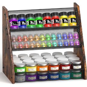 Paint Holder Organizer for Citadel Paints, Wooden Paint Rack Stand- Holds up to 168 Bottles, Painting Organizers and Storage for Vallejo Warhammer Tamiya Army Painter
