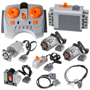 9 pcs Technic-Parts Compatible with Major-Brand Power-Functions Remote-Control M & L Motors-Sets-Battery Box for STEM Project Moc Building Blocks