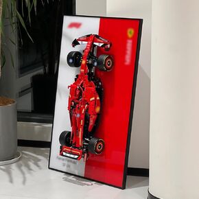 iLuane Display Wallboard for Lego Technic Ferrari SF-24 F1 Model Car Kit Building Set 42207, Adult Collectibles Wall Mount, Home or Office Décor, Two-Tone (No Car Included)
