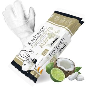 Wahl Refresh Cleaning Mitt Dog Wipes for Ick-Free Cleaning of Dog Paws, Face, Ears and Butt - Coconut Lime Verbena Scent – 24 ct - Model 3027121
