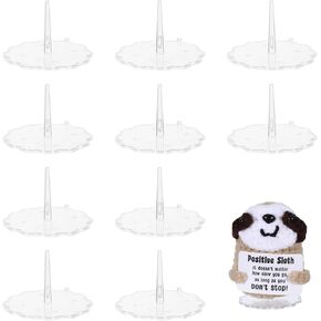 10 Pcs Crochet Doll Stands, Knitted Doll Display Holder for Positive Crochet Animals, Positive Potato Stand, Transparent Base for Positive Turtle Sunflower Shark