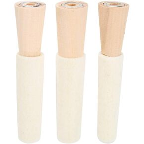 Ring Polishing, Wood Ring Inner Hole Ring Buffing Stick 3inch S+3inch M+3inch L with Cloth for Sanding and Polishing Shaping Tool