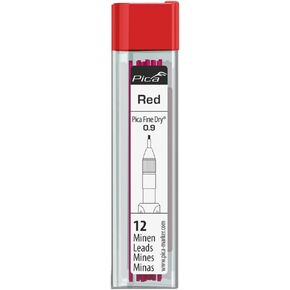 Pika Marker 7031 القلم الرصاص الميكانيكي المعماري "Fine Dry" Round Round 0.9mm 12 Count Red