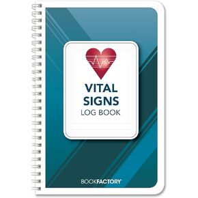 BookFactory Vital Signs Log Book/Vitals Monitoring Logbook/ 104 Pages Record Book – 6" x 9" (LOG-104-69CW-PP(Vital-Signs))