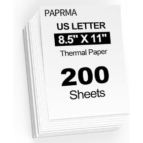 100 Sheets Thermal Printer Paper, 8.5-x-11-inch Thermal Printing Paper White US Letter Size - For Portable Printers JADENS/Itari MUNBYN, Quick-Dry, BPA Free