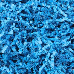 2 LB - Blue Crinkle Cut Paper Shred Filler | Dust-Free, Springy & Colorful | Made in USA | Gift Basket Filler for Packaging, Shipping, Crafting, Weddings & Parties (2 LB) (Blue)