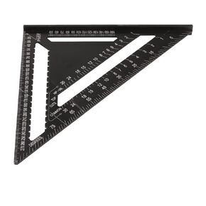 12 Inch Rafter Square Aluminum Alloy Metric Triangle Ruler Double Scale Triangle Protractor Layout Gauge Easy-Read Layout Tool Calipers(14 inch)