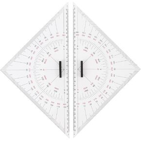 Chart Drawing Triangle Ruler - 300mm Transparent Acrylic Precision Scale for Nautical Navigation and Marine Drawing in Kuwait