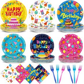 96Pcs Pet Dog Birthday Party Supplies Retro Puppy Themed Paper Plates Napkins Vintage Puppy Face Party Tableware Disposable Pet Dinnerware Decoration Set for Kids Birthday Baby Shower Table Decor