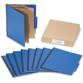 ACCO Presstex Colorlife Classification Folders, Letter, 6-Section, Dark Blue, 10/Box (15663)