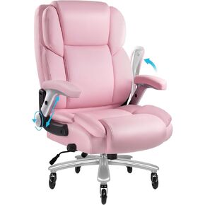Big and Tall Office Chair 600LBS, Heavy Duty Office Chair for Heavy People, High Back Executive Office Leather Chair with Adjustable Armrests and Lumbar Support, Black Ergonomic Big Tall Chair