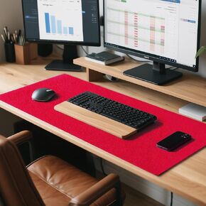 Large Felt Desk Pad | Felt Desk Protector | Full Desk Mouse & Keyboard Mat | Computer Desk Mat - 36×16 Inch Workspace Protector(Gray)
