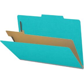 18 pt Heavy Duty Top Tab Color Folders, 2/5 Cut ROC Top Tab, Legal Size, 1 Divider, Pink (Box of 10)