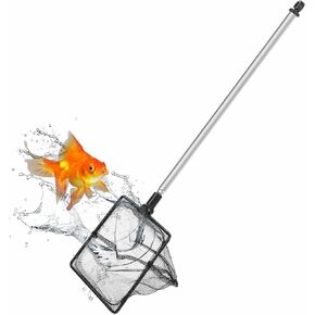 5 Inch Aquarium Fish Net Shrimp Tank Net with Extendable Handle Small Pond Nets for Fish Tank Pond Creek (Extendable 14-28 Inch)