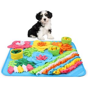 ORIA Snuffle Mat for Dogs, Interactive Slow Feeder & Foraging Mat, Enrichment Puzzle Toys for Boredom, Keep Busy, Treats Feeding Game for Small Medium Dogs, 15.4x15.4 inch