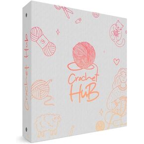 Crochet Planner 3-Ring Binder 8.5x11'', Organize Your Hooks, Yarn & Patterns, Projects Journal Notebook, Complete Log Book Starter Kit & Great Gift Idea