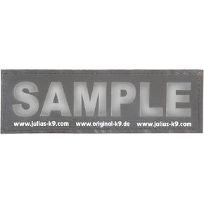 Julius-K9, Original Custom Patch with Hook and Loop Fastener, Small, Gray